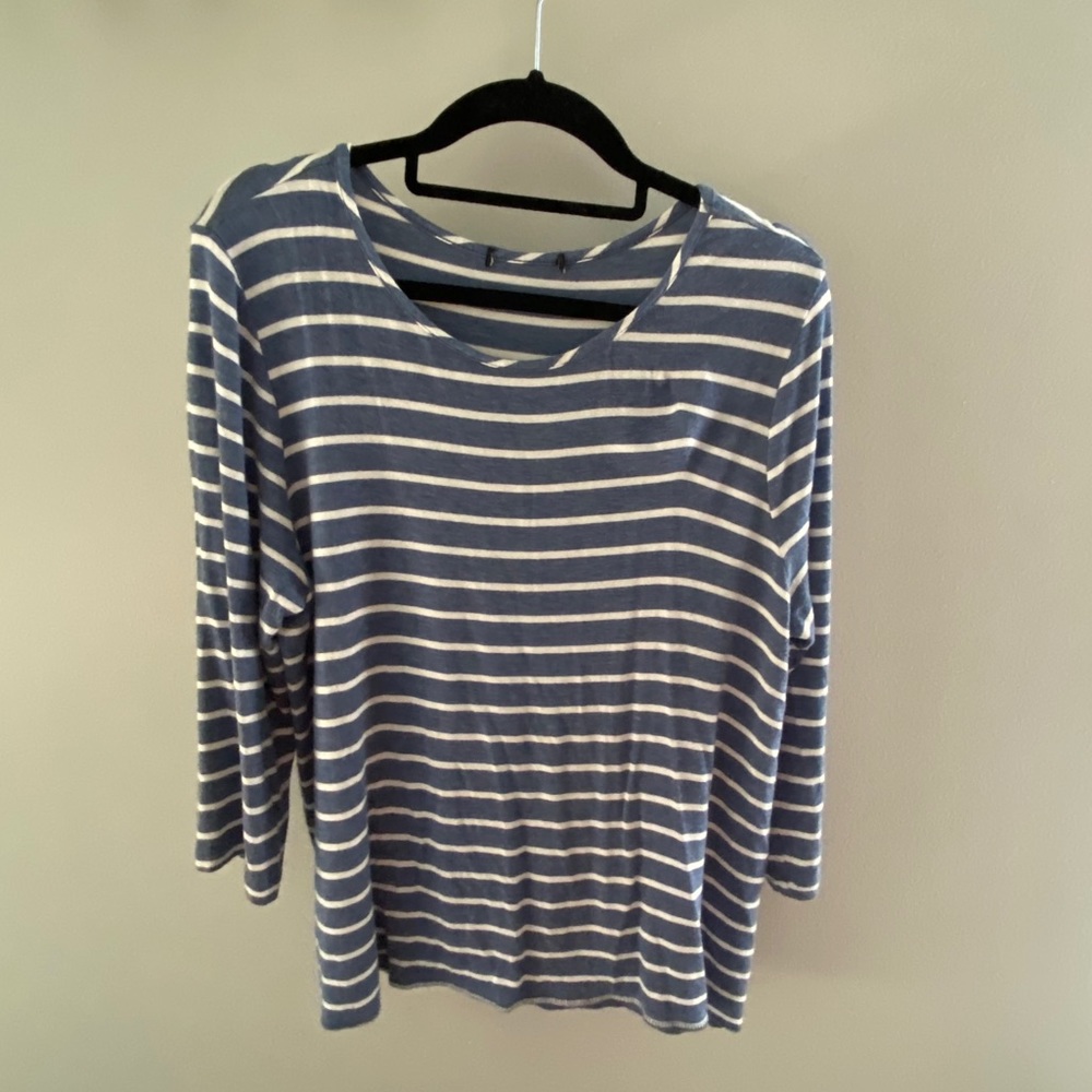 Women’s Striped Stretchy 3-quarter length top